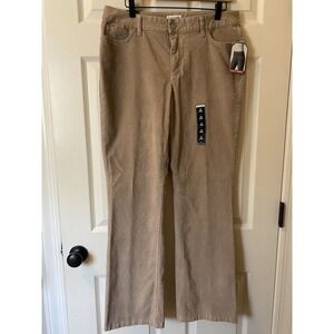 NWT ST. JOHN'S BAY Women's Size 14 Tan Secretly Slender Boot Cut Corduroy Pants